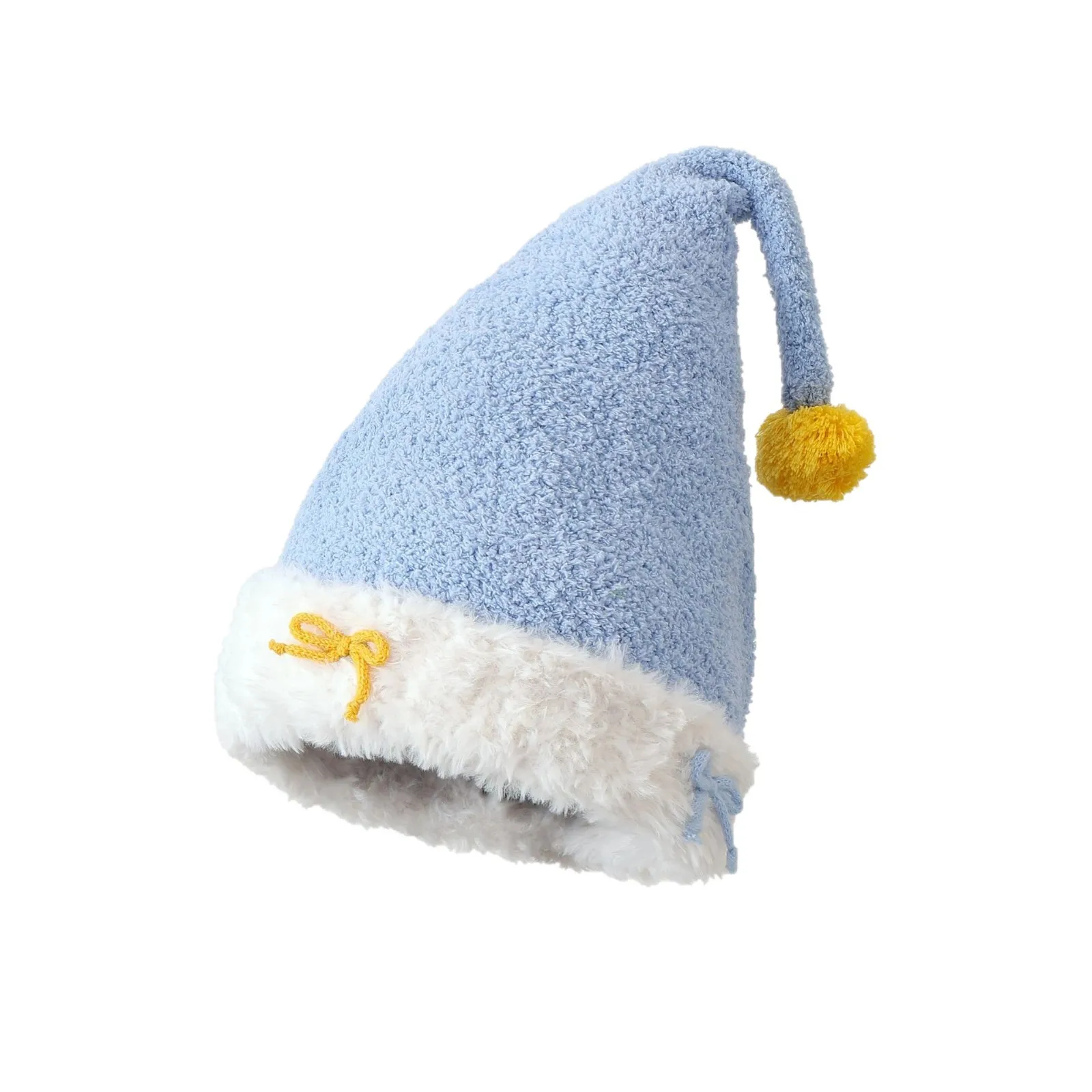 หมวกไหมพรมกันหนาวสำหรับผู้หญิง ตกแต่งคริสต์มาส มีที่ปิดหู โบว์ หมวกซานต้าแบบหนา