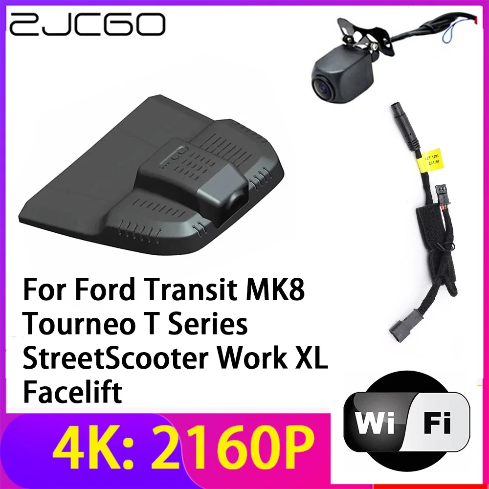 

4K 2160P Dash Cam DVR Camera 2 Lens Recorder Night Vision for Ford Transit MK8 Tourneo T Series StreetScooter Work XL Facelift