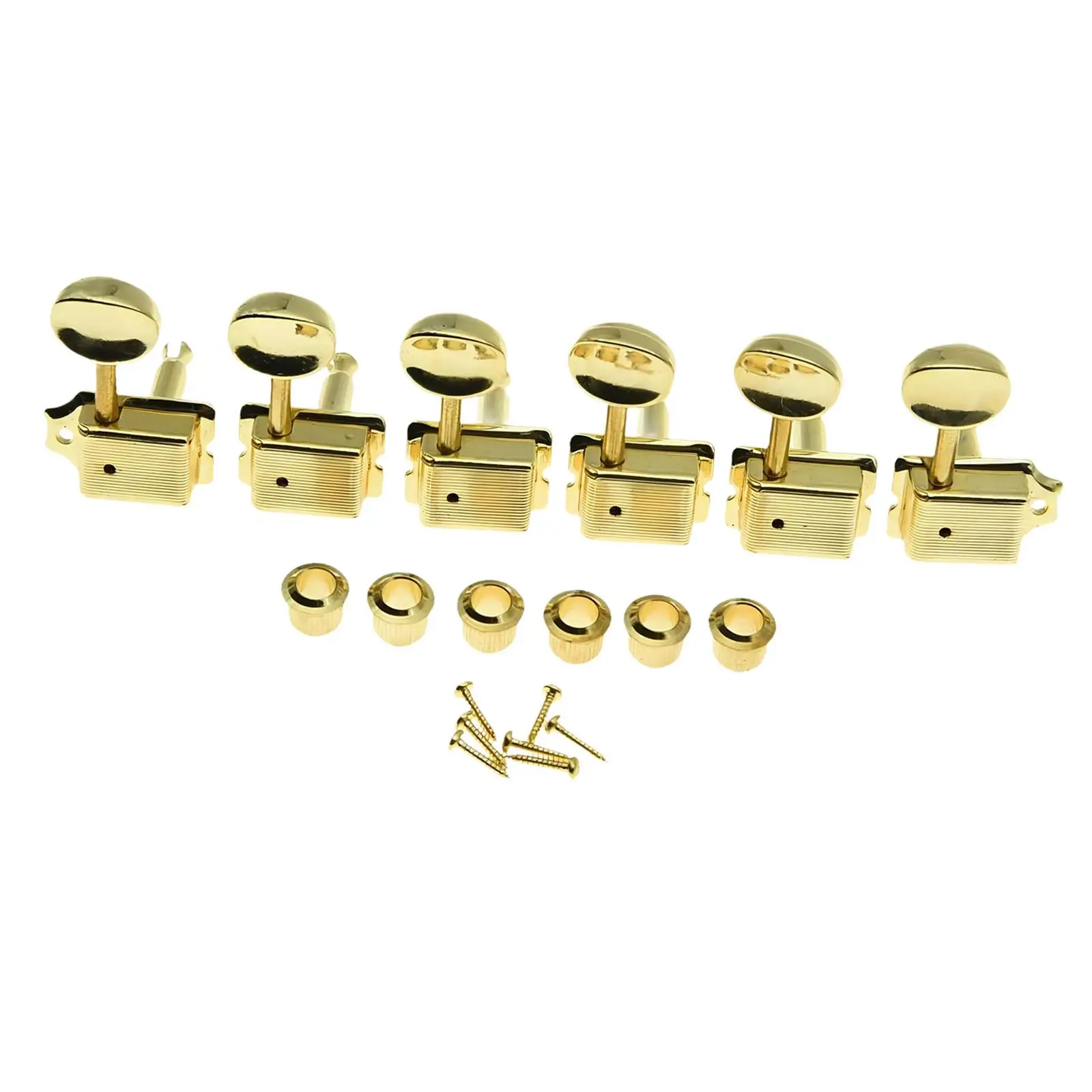 6Pcs Split Shaft Vintage Guitar Tuning Keys Semi Enclosed Guitar Tuning Pegs Replace Parts Professional Sturdy 1/15 6R