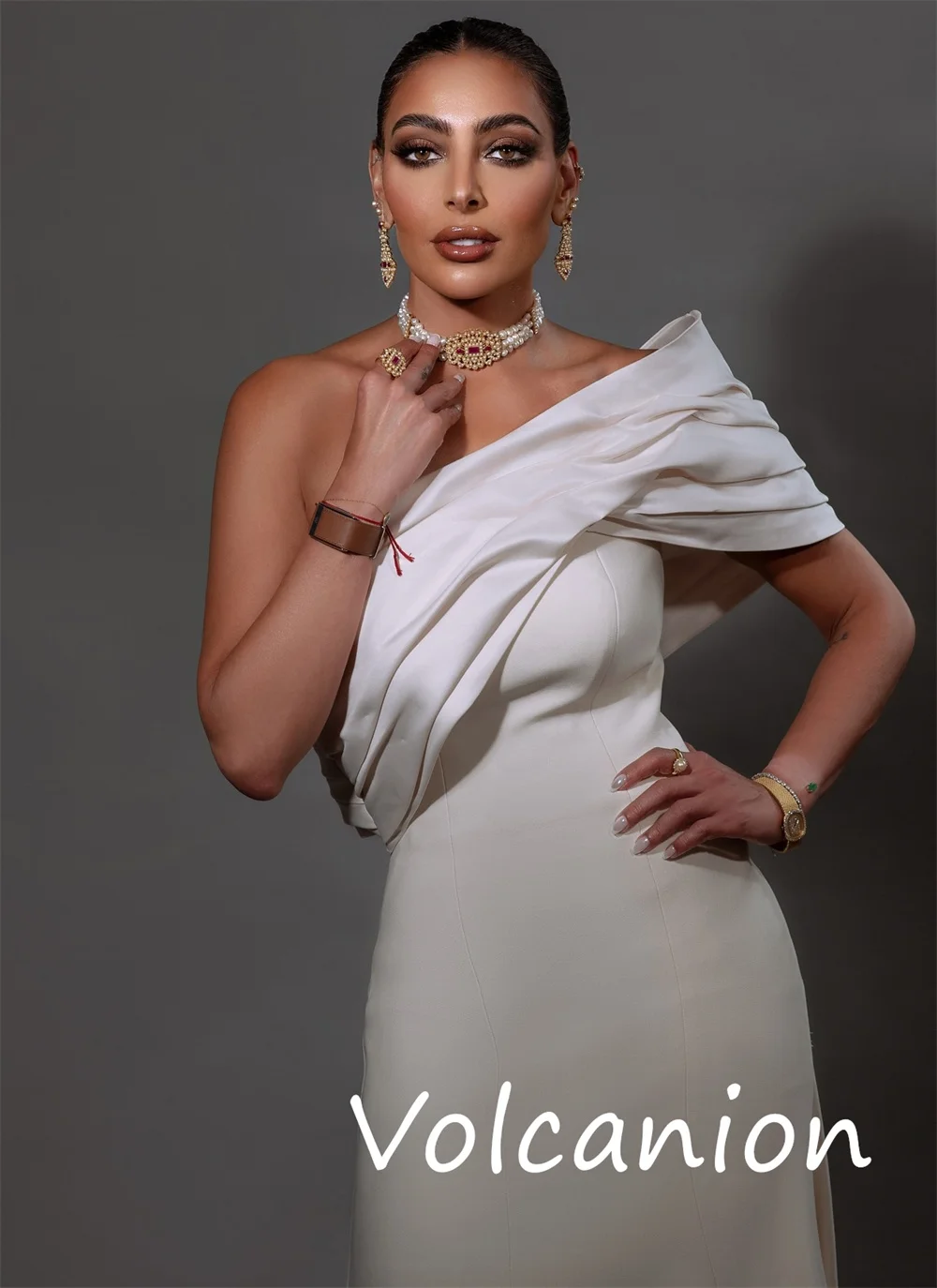 Robes longues en Jersey plissé, ligne a, asymétrique épaule dénudée, sur mesure, pour occasions classiques et simples, tailles disponibles