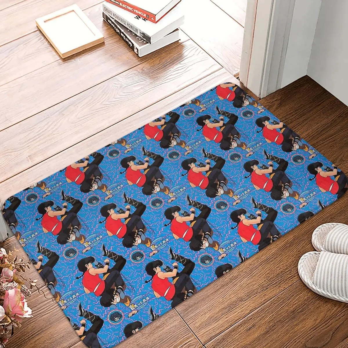 Ranma Vs Ryoga Anti-Slip Doormat Kitchen MatRanda 12 Japanese Anime Balcony Carpet Welcome Rug Indoor Decorative