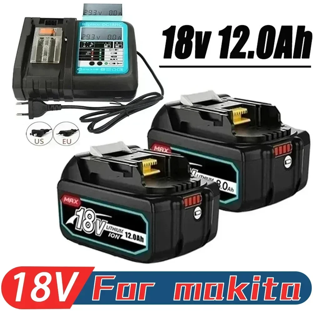 ของแท้พร้อม Charger BL1860 แบตเตอรี่ชาร์จ 18V12000mAh แบตเตอรี่ลิเธียมไอออนสําหรับ Makita 18v แบตเตอรี่ 8Ah BL1850 BL1880 BL1860B LXT400