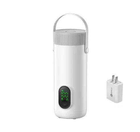 

Портативный беспроводной электрический чайник, перезаряжаемая термочашка для кипячения для путешествий, автомобильный водонагреватель, термос с контролем температуры, 400 мл