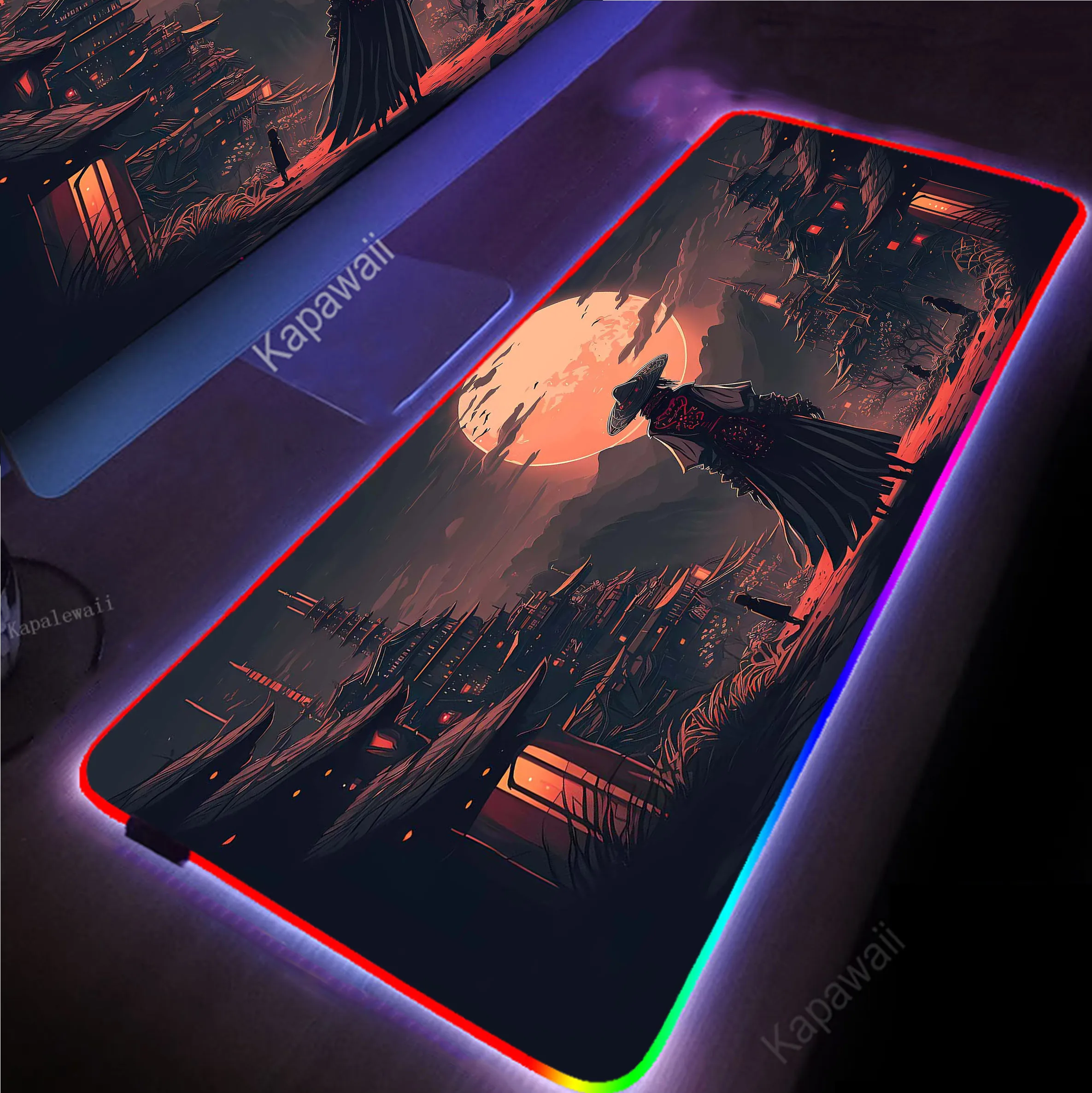 

Japanese Samurai RGB LED Backlit Gaming Mousepad Gamer Mousemat Mouse Mat Desk Pad XXL Mouse Pad Keyboard Mat Pc Tapis de Souris