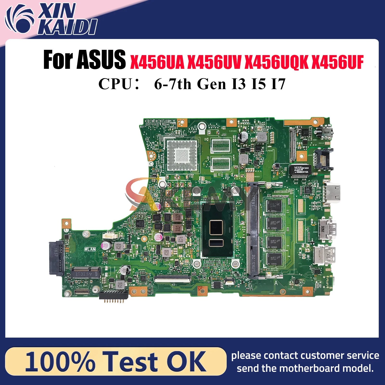 

X456UA Laptop Motherboard For ASUS VivoBook X456UB X456U X456UQK R457U F456U X456UVK A456U X456UF Mainboard With I3 I5 I7 CPU