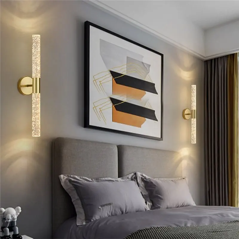 For Home Decor LED Wall Lamp Elegant Nordic Crystal Bubble Design