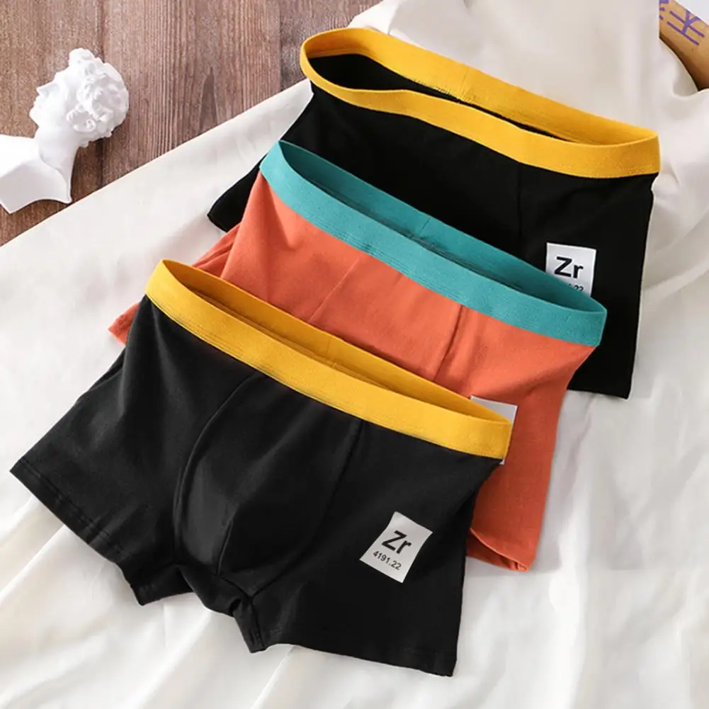 Men Boxers Letter Print Elastic Soft Breathable Bulge Pouch Moisture Wicking Thin U Convex Men Underpants Inner Wear Clothes