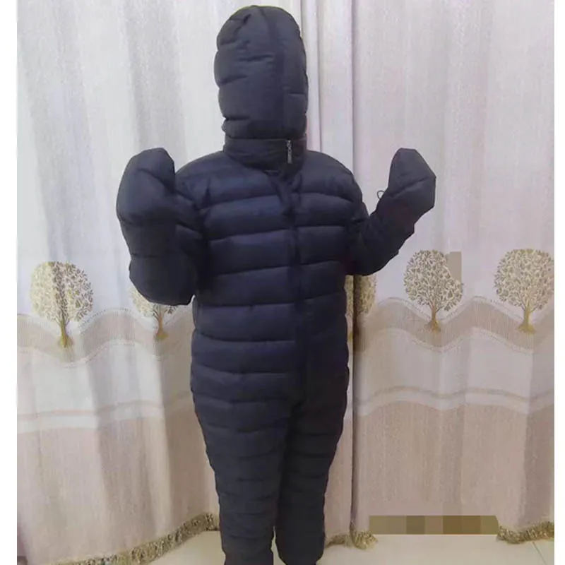 Winter ABDL Adult Warm Goose Down Filling Bodysuit With Hats Gloves Foot Covers Jumpsuit Detachable Soft Waterproof Playsuits