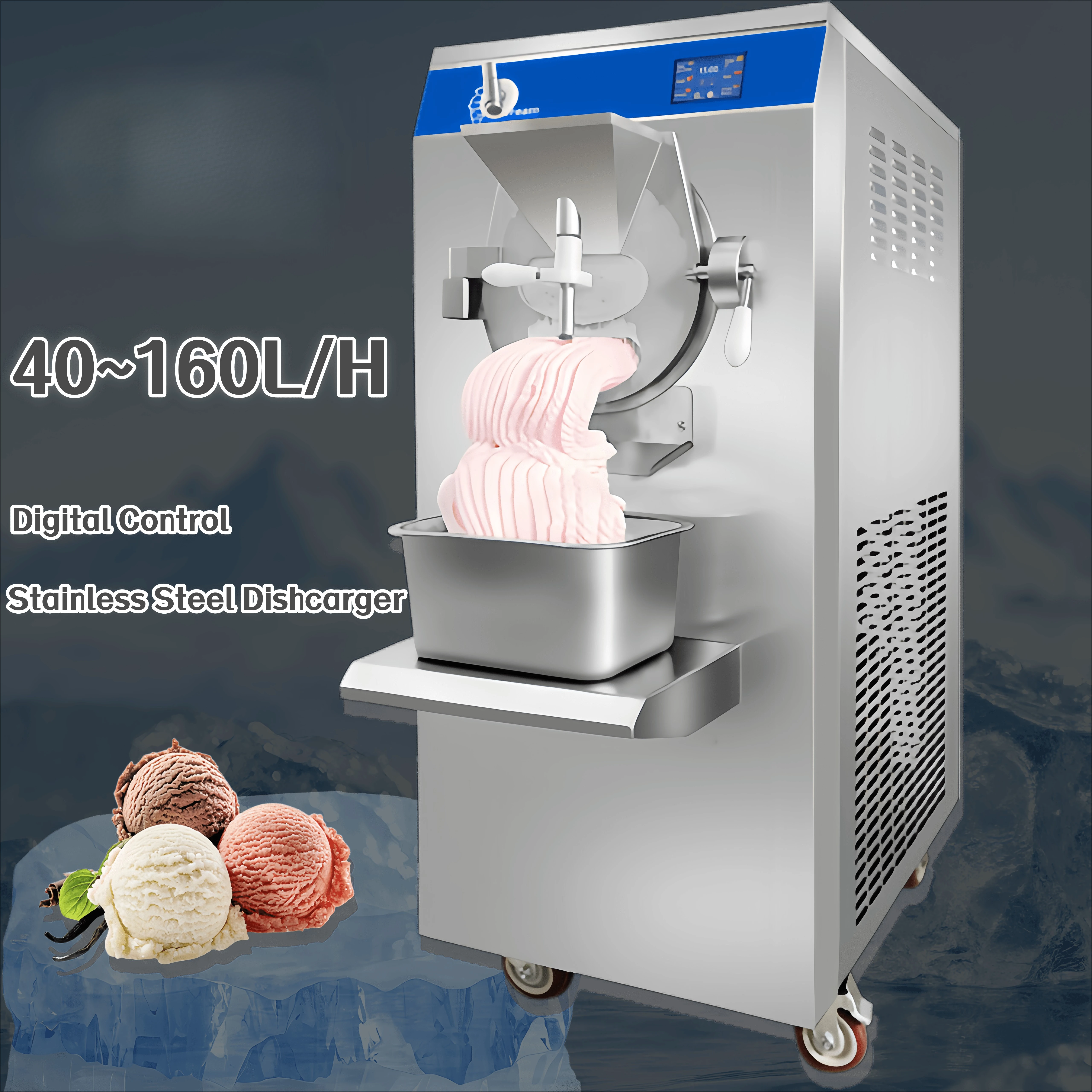 80L Cylinder China Supplier Professional Ice Cream Hard Ice Cream Maker Gelato Making Machine