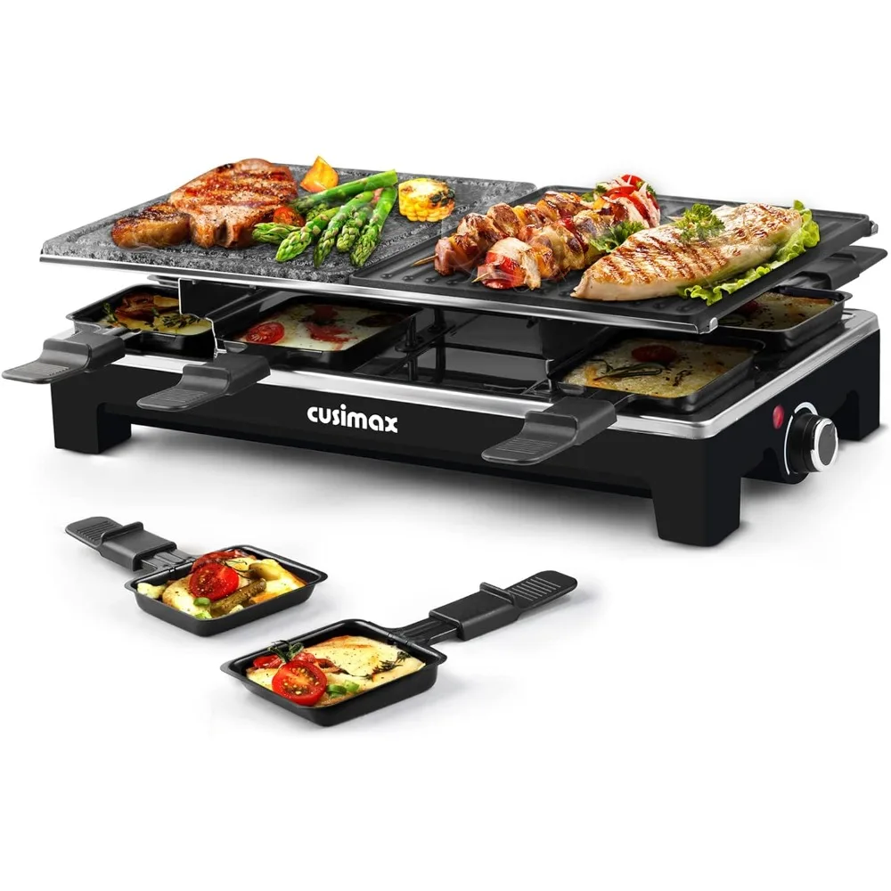 

Indoor Grill Electric Grill, Portable Korean BBQ Grill with 2 in 1 Reversible Non-stick Plate & Natural Grill Stone