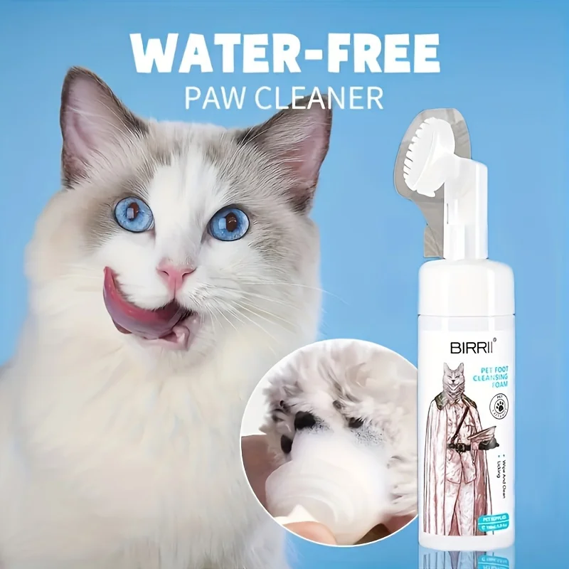 1 Pet Paw Cleaning Foam | 1 Pet Paw Gentle Cleaning and Moisturizing Care, Plant Extracts, Fine Foam, Gentle and Non-Irritating, No-Wipe Foam Cleaner for Pets, Wipe Cleaning, Suitable for Dogs and Cats