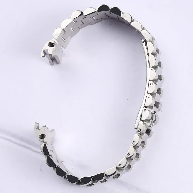 20mm  For Rolex Date Solid Curved End Screw Links Deployment Clasp Stainless Steel Wrist Watch Band Bracelet President Strap