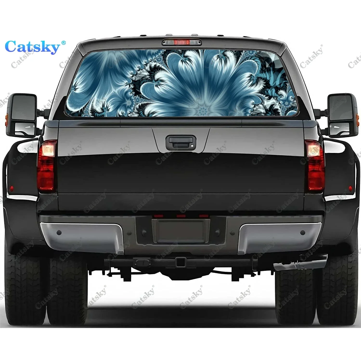 

Color Spiral Fractal Rear Window Decals for Truck,Pickup Window Decal,Rear Window Tint Graphic Perforated Vinyl Truck Sticker