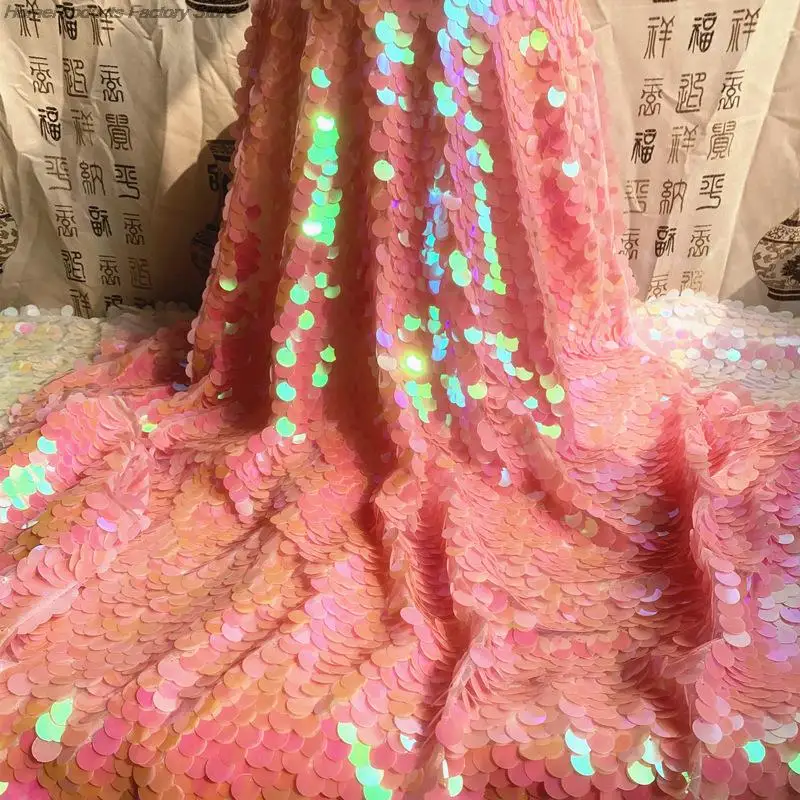 Laser Iridescent Shiny Fish Scale Fabric Sequins Glitter Fabric For Diy Dress Tablecloth Party Background Shooting Decor Fabric