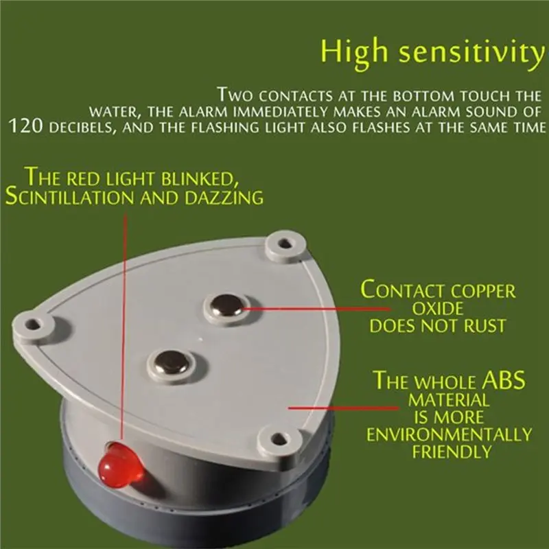 A37T-3Pcs كاشف تسرب المياه 110DB استشعار تسرب المياه إنذار للطابق السفلي للأنابيب/الصرف/الحوض/تنقيط الصنبور