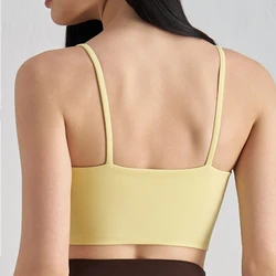 Women Sports Bra Comprehensive Training Shockproof Halter Underwear Sports Fitness top Gym Yoga Chest Pad Comprehensive With Pad
