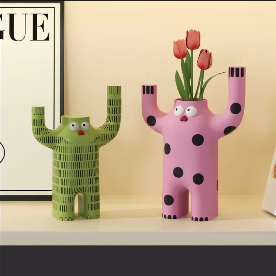 

Cartoon entrance wine cabinet vase decoration, living room TV cabinet model room decoration, children's room cute decoration