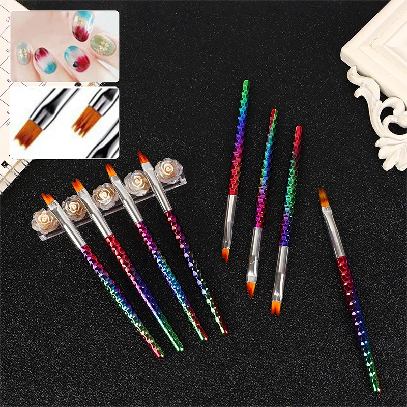 8Pcs Nail Brush Set Gradient Drawing Pen Flower Paint Acrylic Tools Brushes For Manicure UV Gel Polish