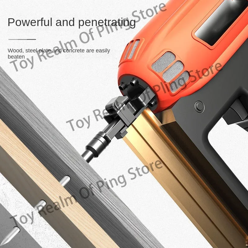 Two Batteries Pneumatic Nail Gun Lithium Battery Electric   Air Stapler  Tools for Frame and Trunking