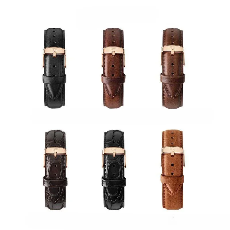 Ancient Style Waterproof Soft Durable Watch Strap for DW Daniel Wellington 18 20 22mm Quick Release Genuine Leather Watchbands