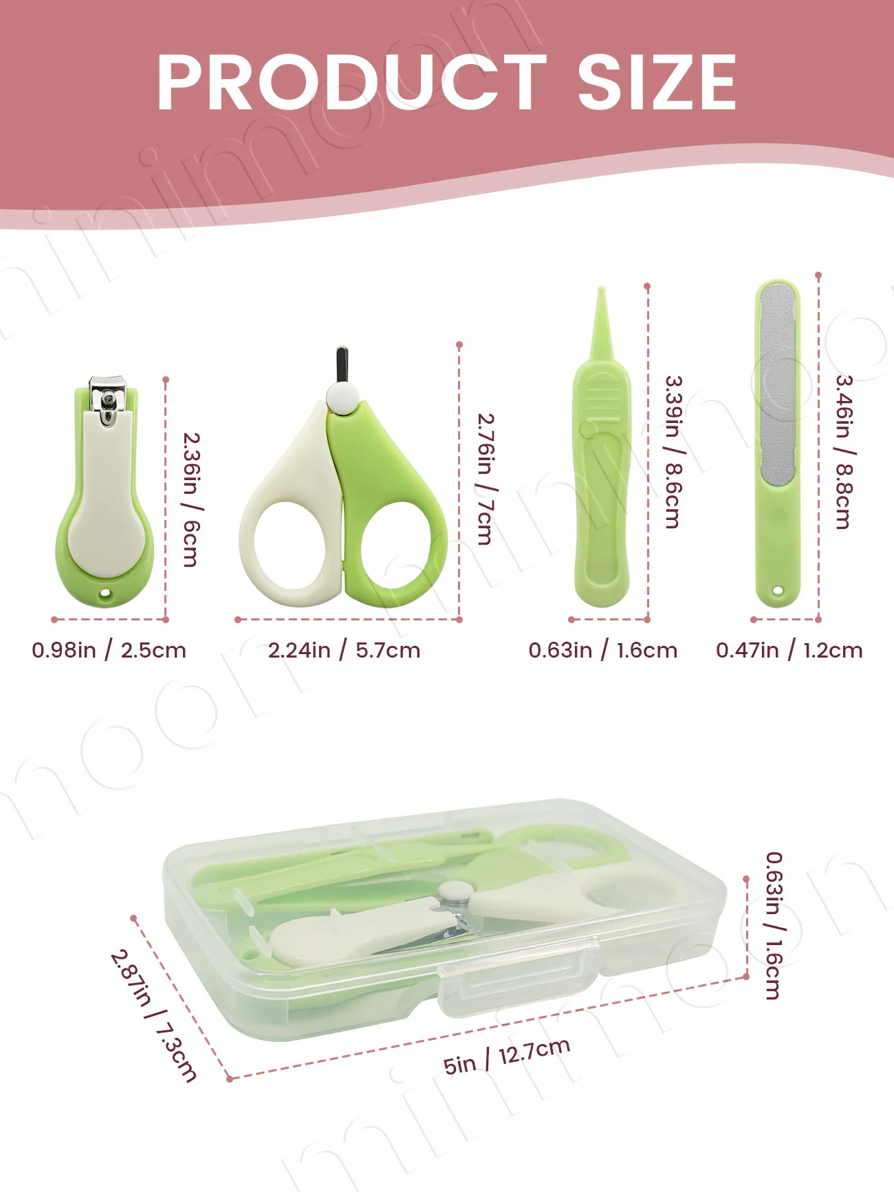 4-Piece Newborn Baby Nail Care Set, Safe Clipper Scissor & Tweezers in Portable Case