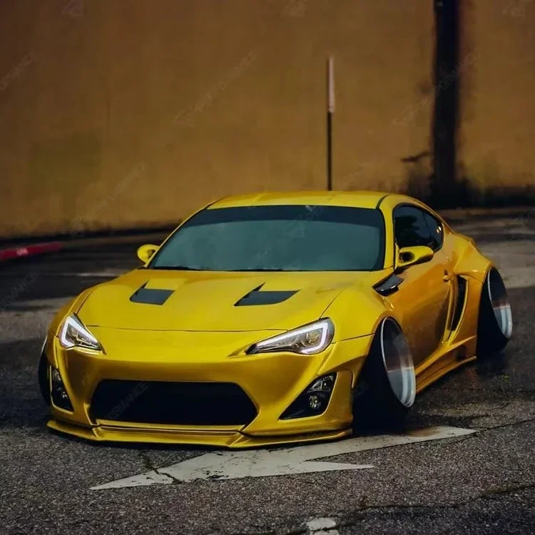 Car Body Kit for 86 Upgrade to Rocket Bunny Style Car Front Bumper Wheel Eyebrow Side Skirts FiberGlass Material Bodykit
