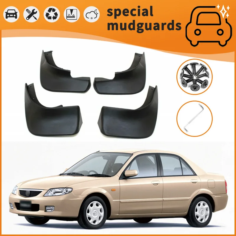 For Mazda Familia 00-02 models Mudguards Fender Mudflaps Front Rear Flares Splash Guards Cover Car Accessorie