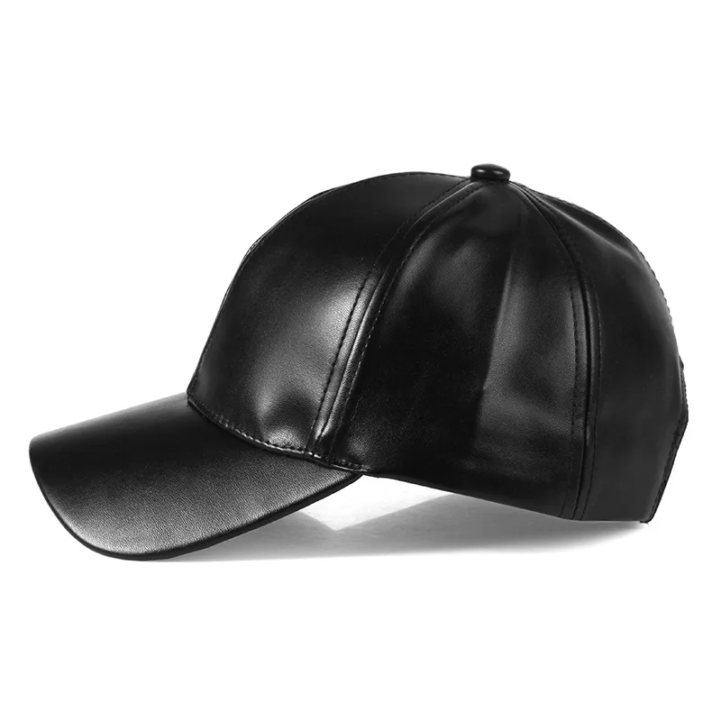 Solid Color Hip Hop Versatile Fashion Baseball Hat Men\'s Unisex Couple Hat Adjustable Fashion Leather Hat Baseball Hat