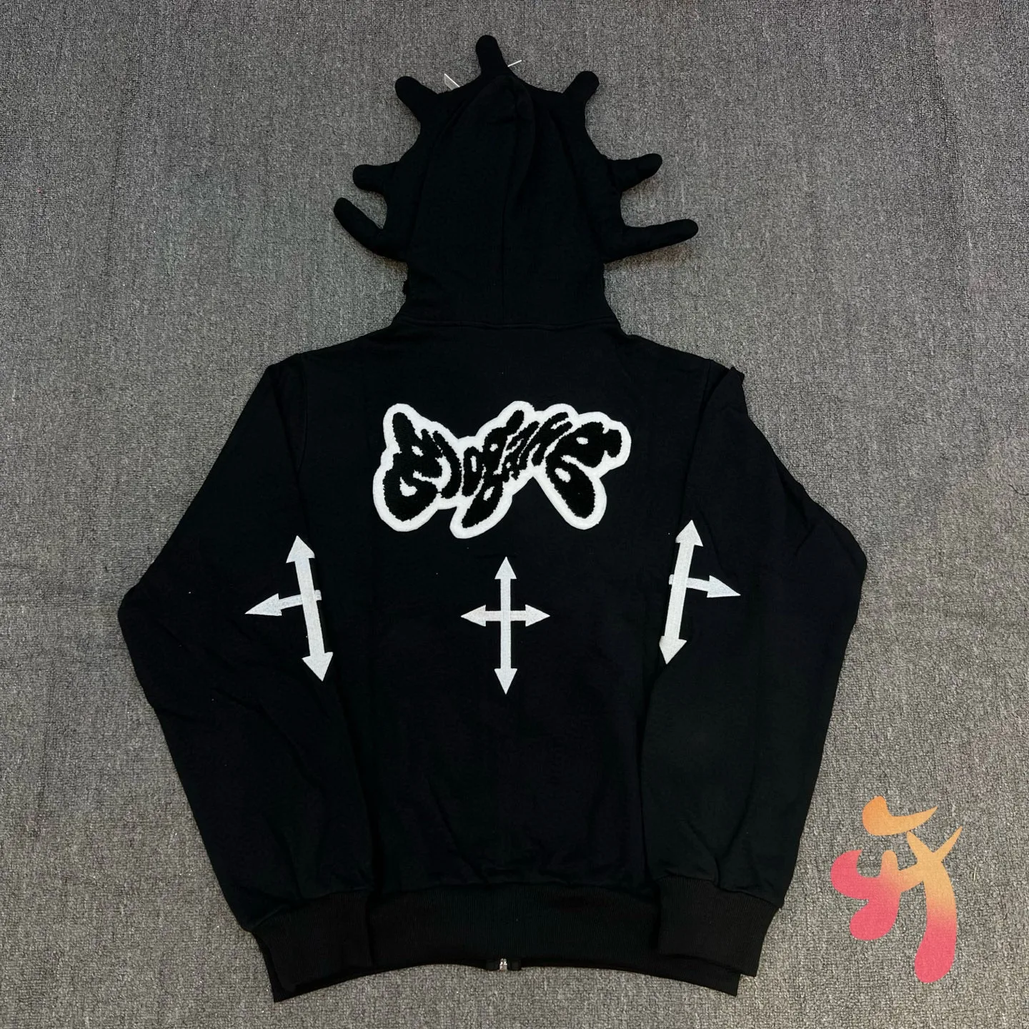 Winter Glo Gang The Glory Full Zip Hoody Towel Embroidery Joker Sharp Cornered Splicing Sleeve Hooded Sweatshirt Men Women Coats