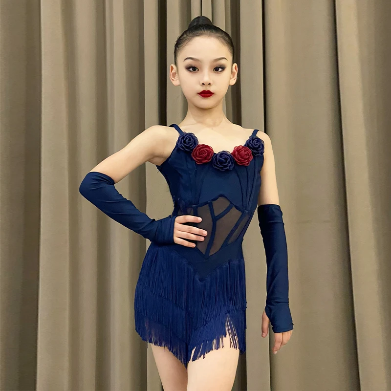 ballroom-latin-dress-girls-american-dance-rumba-cha-cha-line-samba-tango-costume-competition-practice-wear-kids-fringe-tassle
