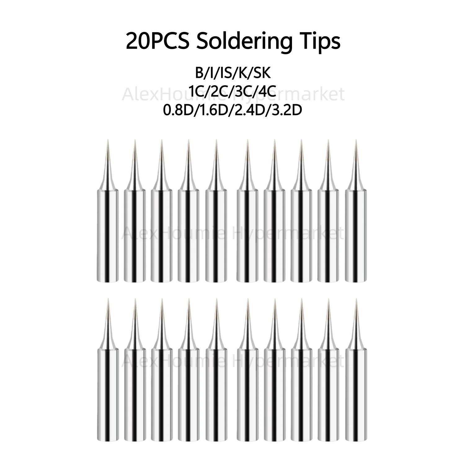 20PCS Soldering Iron Tips 900M-T Series Solder Tip Replacement Tip Kit Use for Hakko Yihua Welding Equipment & Accessories