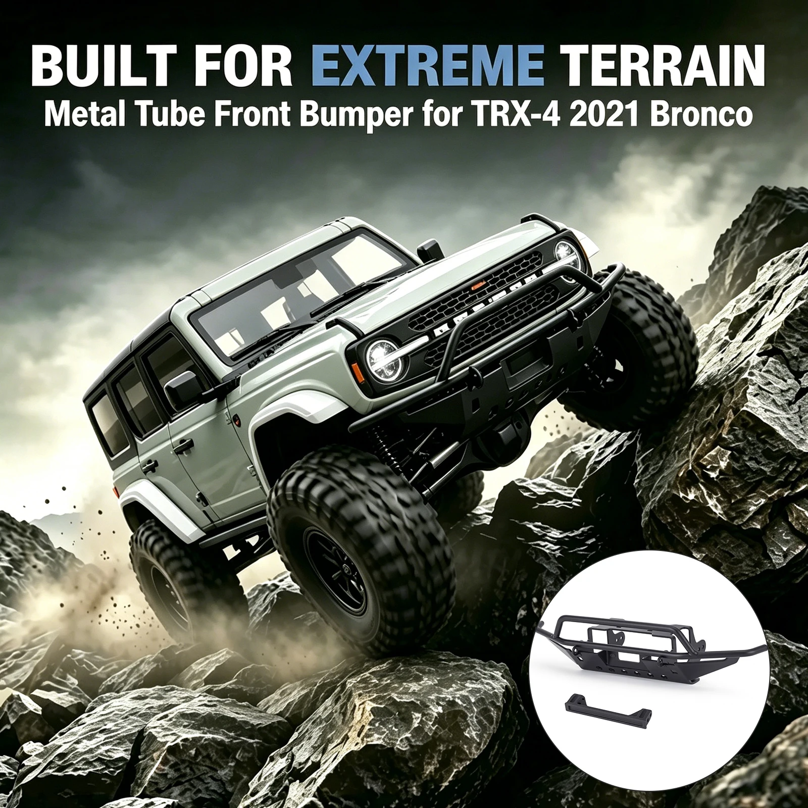 Metal Tube Front Bumper for TRX-4 2021 Ford Bronco 1/10 RC Crawler – Direct Fit Upgrade