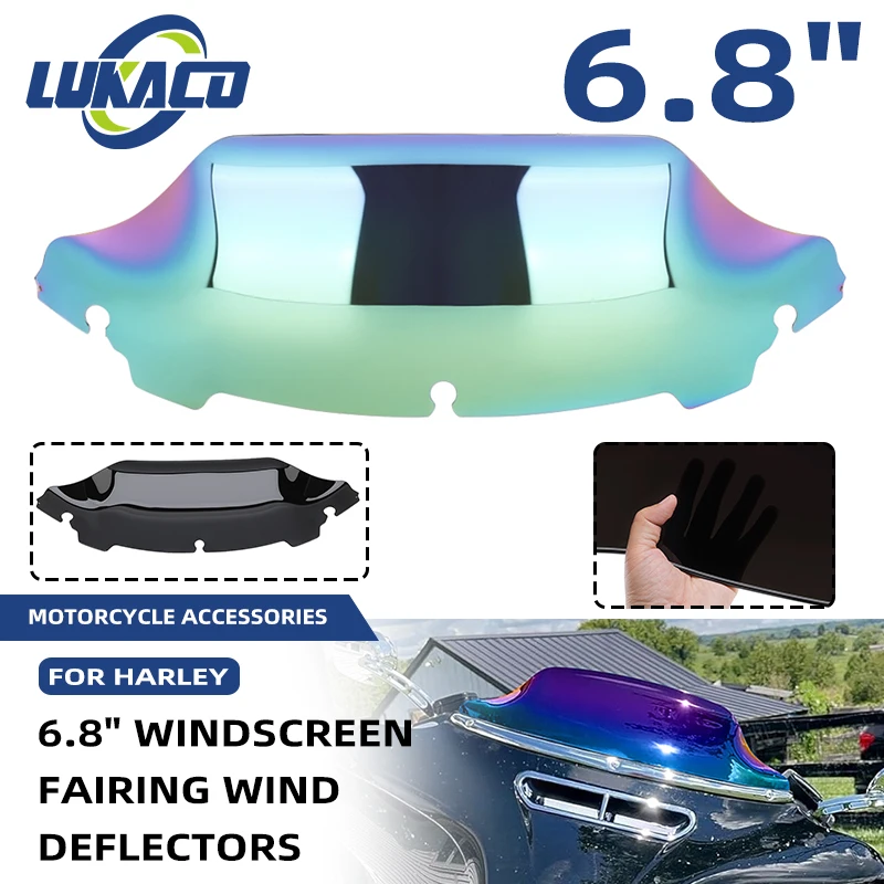 

Motorcycle Windshield 6.8" Windscreen Fairing Cover For Harley Touring Street Glide FLHX FLHTK FLHTKSE CVO Ultra Limited 14-23