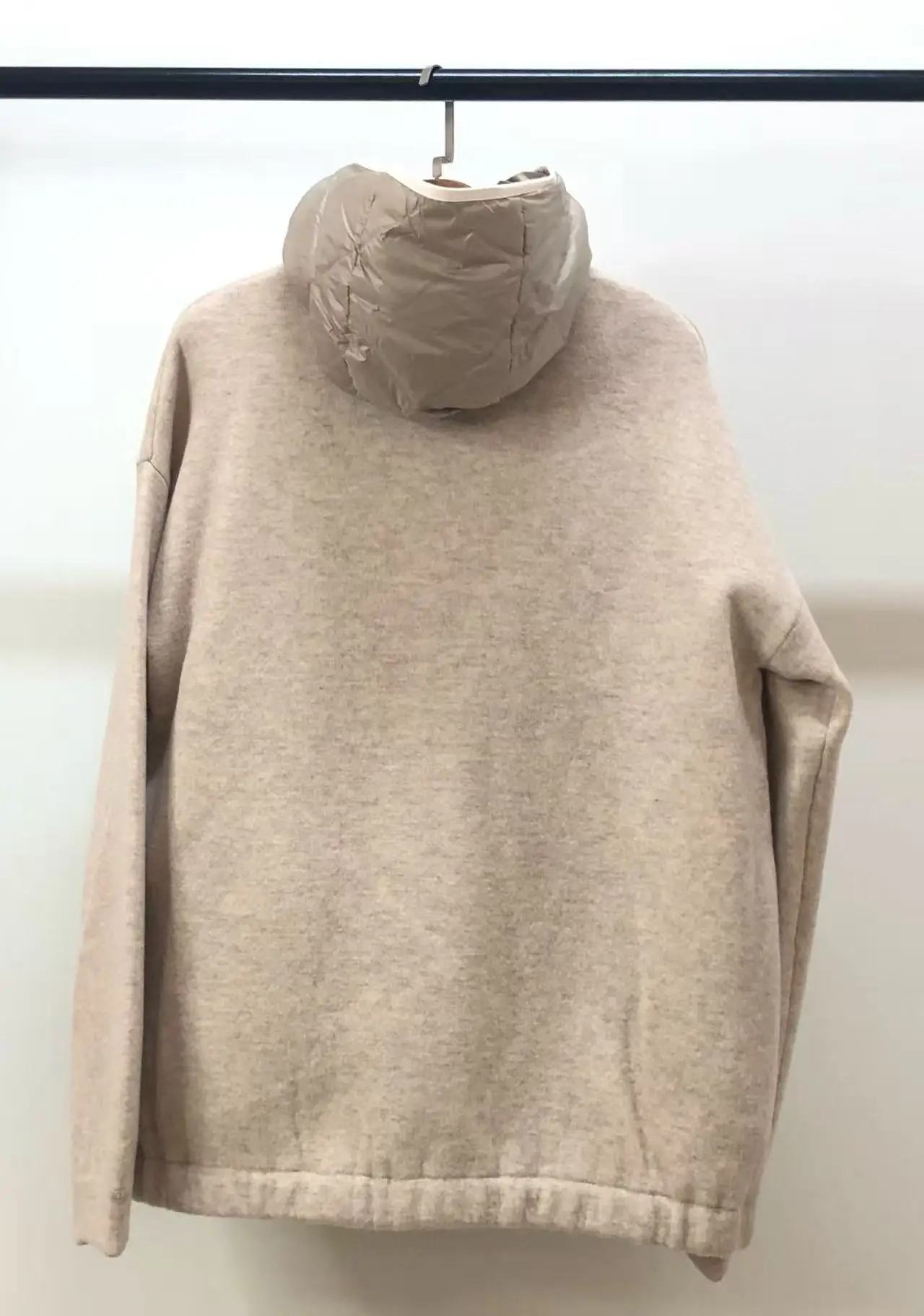 겨울 신상 후드 다운 베스트 투피스 구스다운 따뜻한 두꺼운 캐시미어 울 여성 코트