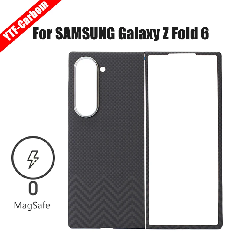 YTF-Carbon Real Carbon fiber Z Fold6 Case For Samsung Galaxy Z Fold6 case Aramid fiber Slim design Z Fold6 Anti-fall Phone shell