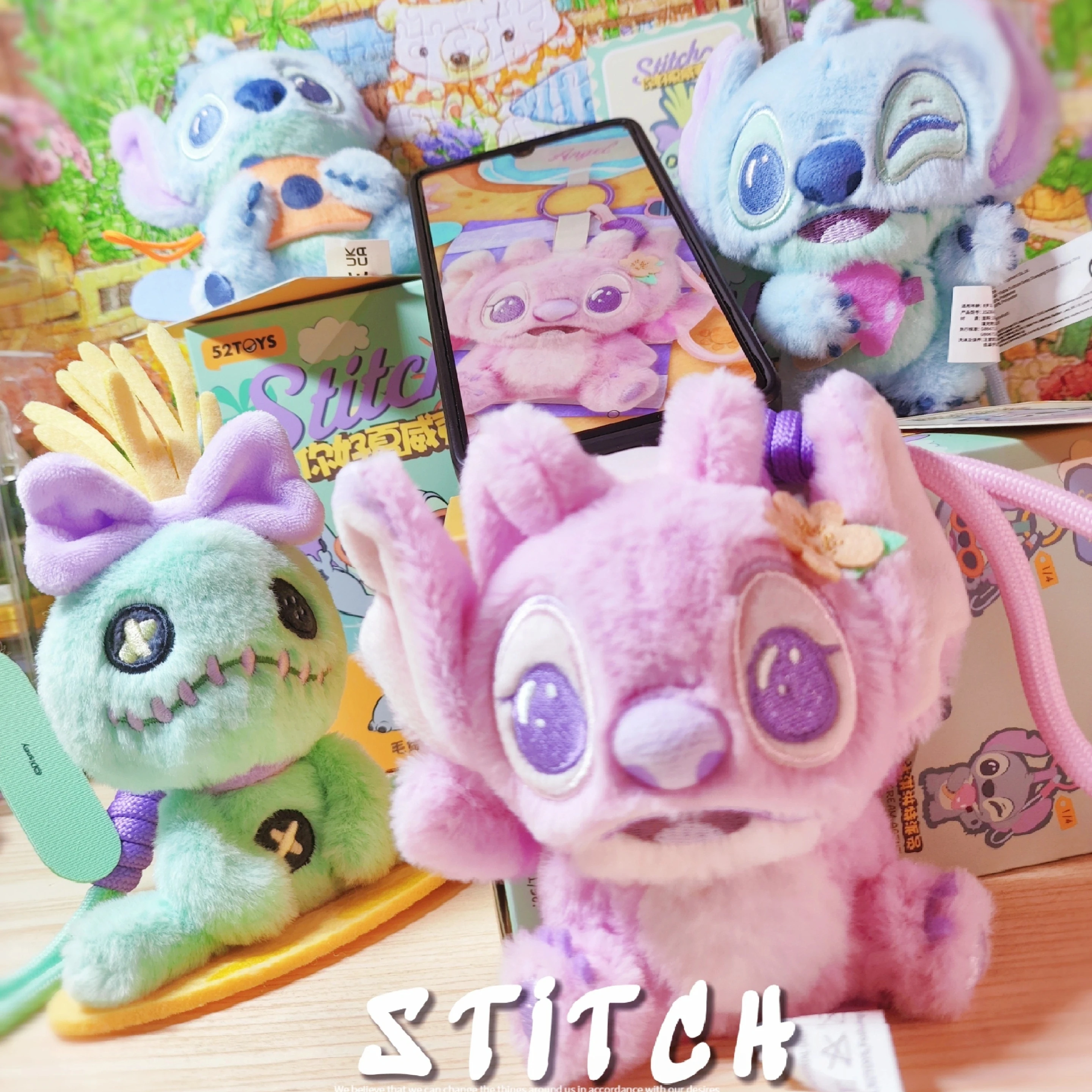

【 In Stock 】 52TOYS Stitch Hello Hawaii Series Plush Phone Lanyard Series Blind Box Exquisite Handbag Pendant Phone Accessories