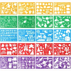 5/20pcs Drawing Stencils Set for Kids Large Plastic Stencil Kit 300+ Patterns Painting Templates for Girls & Boys Gift