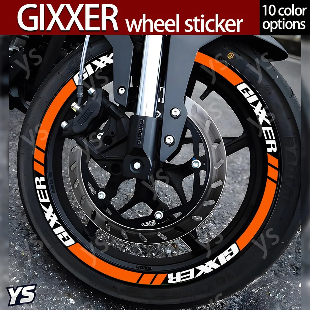 GIXXER Motorcycle Wheel Rim Sticker Waterproof UV Resistant Vinyl Decal 10 Colors Optional Rim Tape Decor Mod Accessories