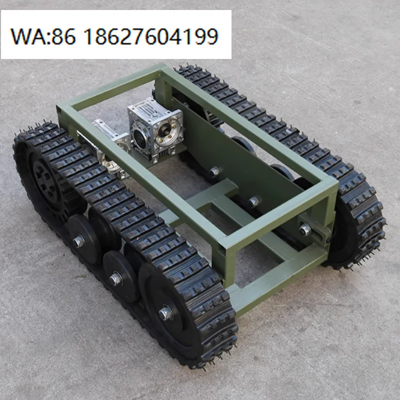 All Terrain Electric Hydraulic Remote Control Track Chassis, Rubber Track Travel Assembly for Small Crawler Vehicle Equipment
