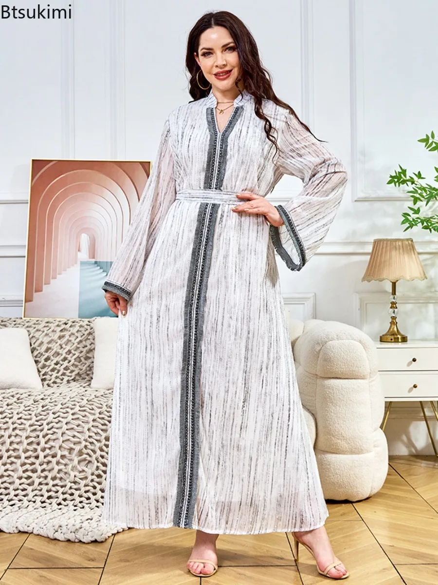 

2026 Luxury Evening Dresses Women Muslim Maxi Dress Ramadan Party Gown Bead Abaya Morocco Elegant Kaftan Islamic Dubai Vestidos