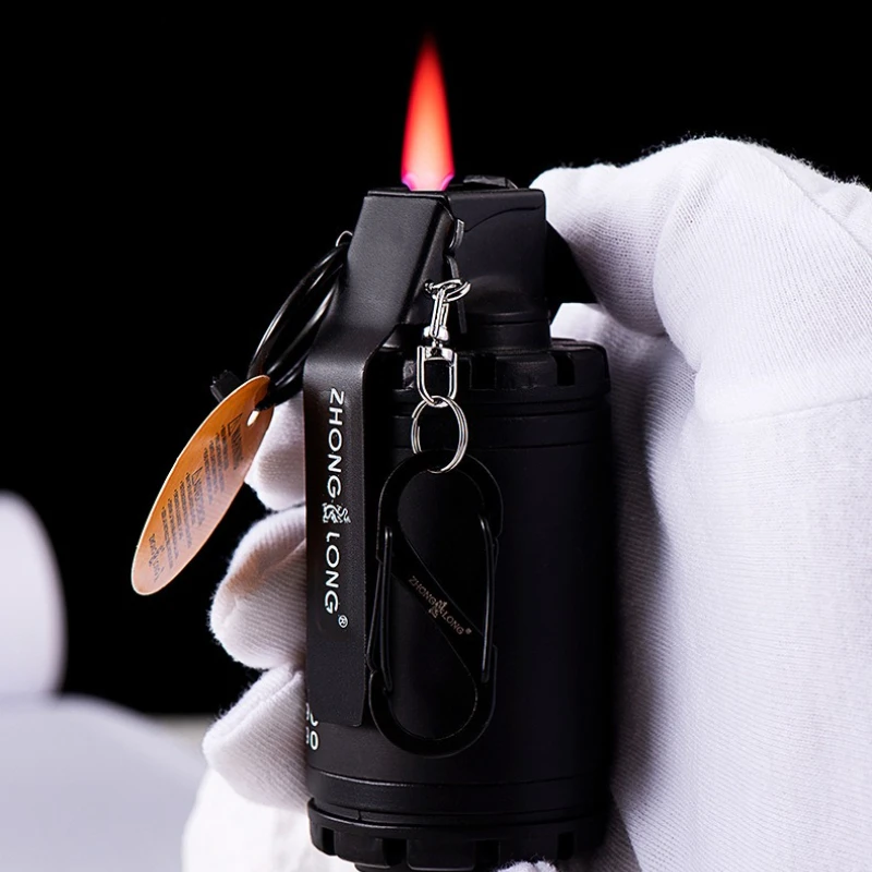 New 2025 Grid Grenade Model Windproof Metal Electronic Cigar Lighter - Lighter & Smoking Accessories