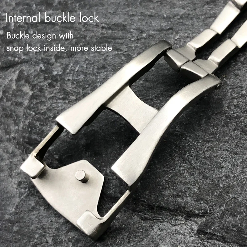 Deployment Watch Buckle Folding Clasp 16mm 18mm 20mm for Omega  Strap Rubber Band 316L Steel Black Silver Accessories
