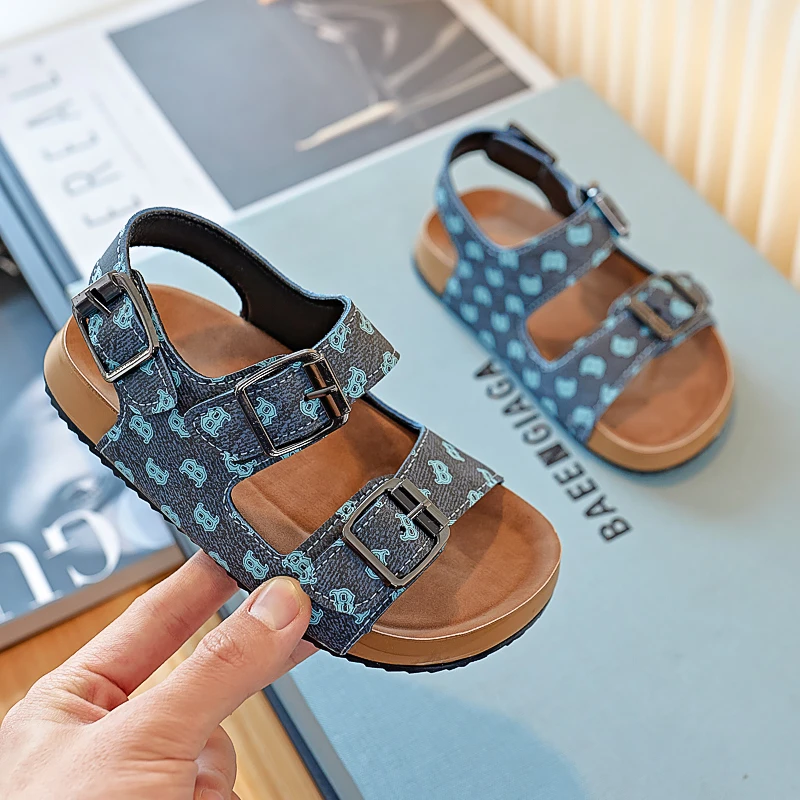 Sandalias de para pequeñas, zapatos de banda de doble hebilla, chanclas florales , antideslizantes, Verano kids eva sandals