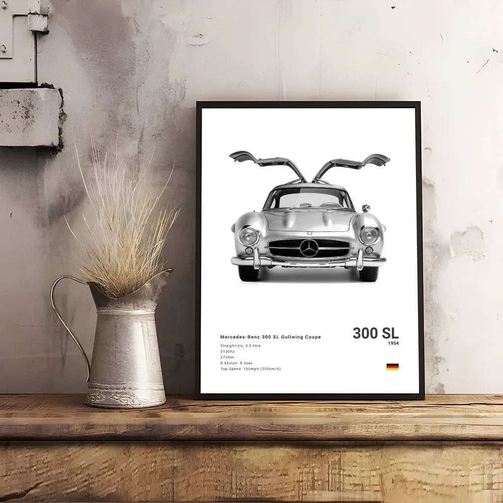 Supercar Famous M-Mercedes-B-Benz-AMG GT G C63 300 500SL EVO A45 SLS R Poster Home living room Wall Art Garage Room Decor