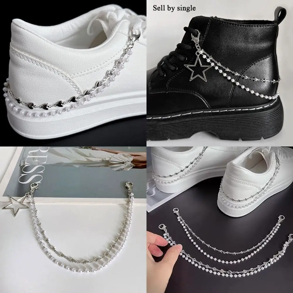 Y2K Hollow Star Pendant Martin Boots Shoes Buckles Decoration Metal Snap Hook Shoes Accessories Jeans Chain Women Simple Jewelry