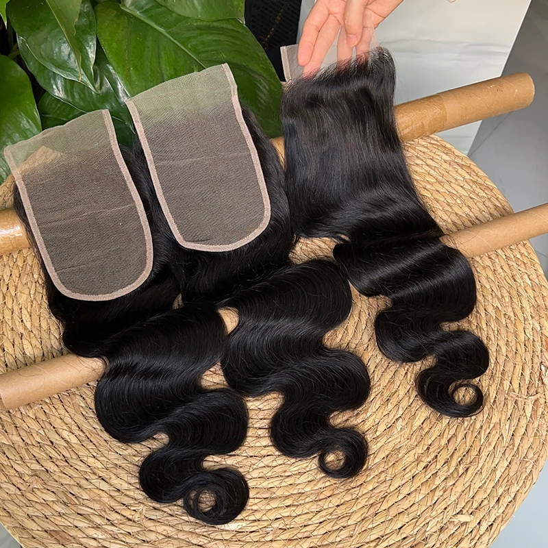 Body Wave Transparent Lace Only  Melt Skins Invisible Lace Pre Plucked 100% Human Hair Vietnamese Raw Hair 2x6 4x4 4x6 5x5 13x4