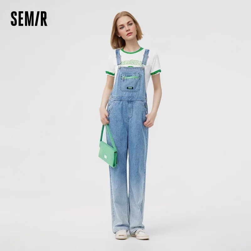 Semir Jeans For Women Pure Cotton Wide-Leg Vintage Pants For A Retro Summer New In 2024 With Gradient Design