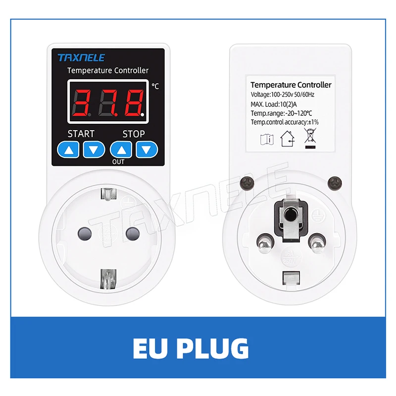 Prise Thermostat régulateur de température numérique prise de courant 110V 220V capteur NTC sonde ch