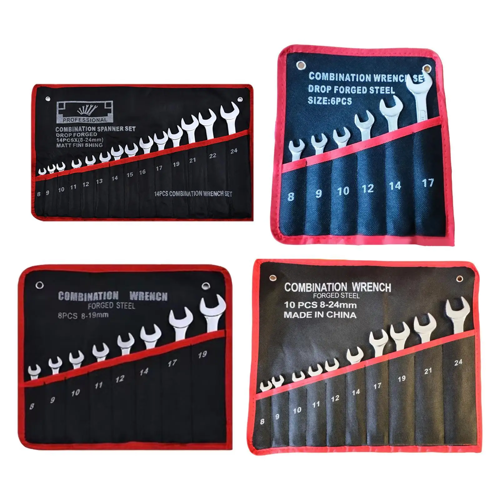 

Wrench Set Spanner with Roll up Pouch Combination Wrench Set Flexible Ratchet Wrench for Garage Auto Repairs Travel Emergency