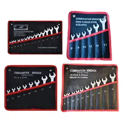 Wrench Set Spanner with Roll up Pouch Combination Wrench Set Flexible Ratchet Wrench for Garage Auto Repairs Travel Emergency